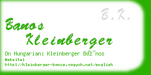 banos kleinberger business card